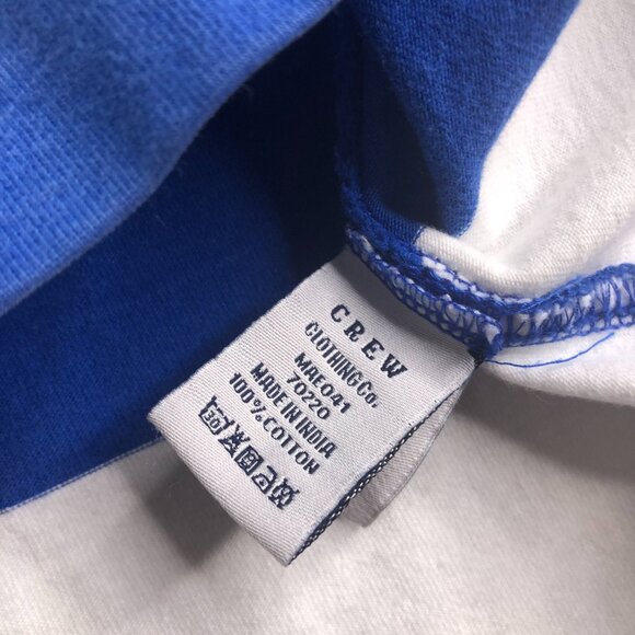 Crew Clothing Company Rugby Shirt Men XL Blue White Stripe Long Sleeve Polo - Picture 6 of 10